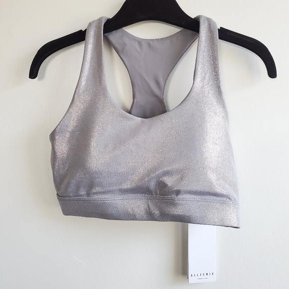 All Fenix Liquid Silver Racerback Sports Bra Beyoncé Style New With Tag XS - Picture 7 of 12